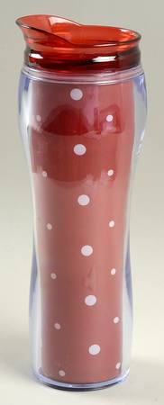 Polka Dot Red Acrylic Travel Tumbler & Lid