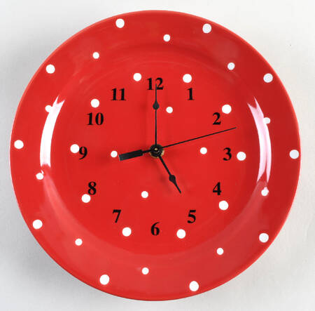 Polka Dot Red 1-2" depth  Clock Plate HC