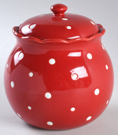 Polka Dot Red Small Canister & Lid