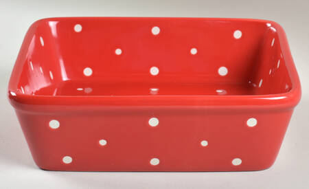Polka Dot Red 9" Square Baker