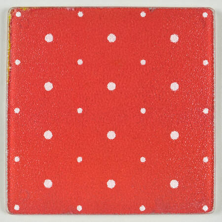 Polka Dot Red Glass Trivet for 9" Square Baker