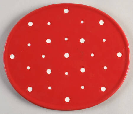 Polka Dot Red Trivet for Figural Oval Baker