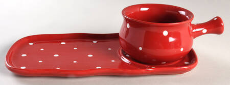 Polka Dot Red Soup Mug & Sandwich Set