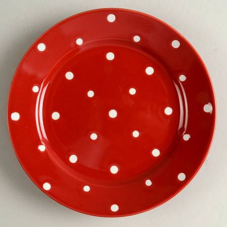 Polka Dot Red Salad Plate