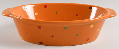 Polka Dot Spice 1.5 Quart Oval Covered Casserole No Lid
