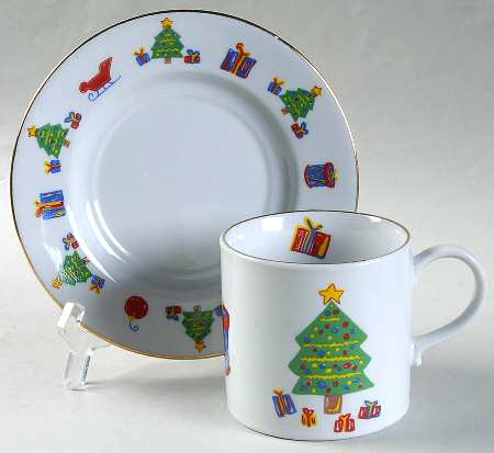 Save the Children Christmas Flat Cup & Saucer Set