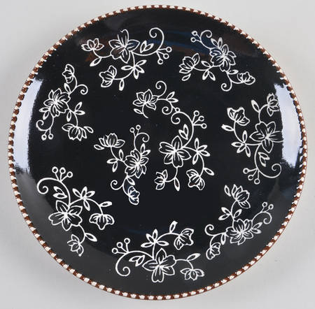 Floral Lace Black Deep Salad Plate