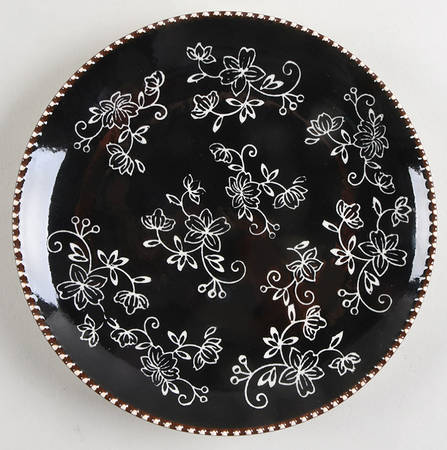 Floral Lace Black Salad Plate