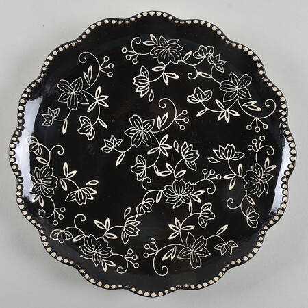 Floral Lace Black Salad Plate