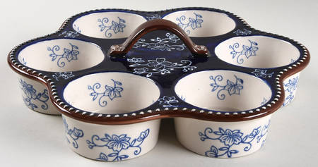 Floral Lace-Blue Muffin Pan (Holds 6 Muffins) by Temp-Tations