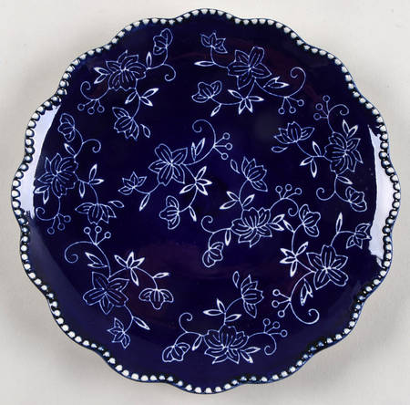 Floral Lace-Blue Salad Plate by Temp-Tations