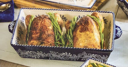 Floral Lace-Blue Small Rectangular Oven-to-Table Baker