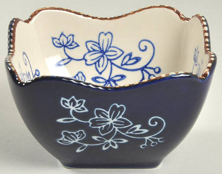 Floral Lace-Blue Square Ramekin