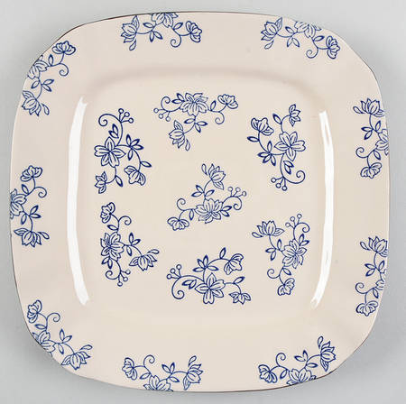 Floral Lace-Blue Square Dinner Plate