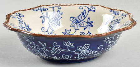 Floral Lace-Blue Soup/Cereal Bowl