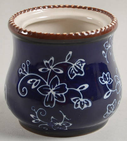 Floral Lace-Blue Sugar Bowl No Lid