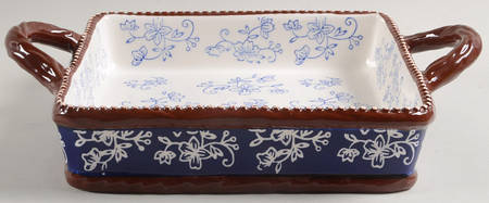 Floral Lace-Blue 8" Square Baker