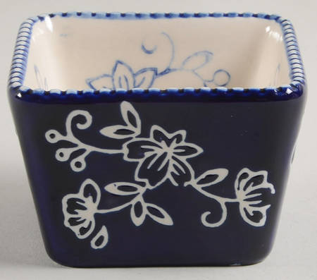 Floral Lace-Blue Small Square Ramekin