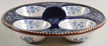 Floral Lace-Blue Poached Egg Tray for 9" Round Multifunction Baker