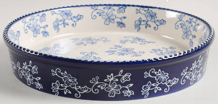 Floral Lace-Blue 9" Pie Baking Plate