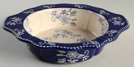 Floral Lace-Blue 9" Round Baker