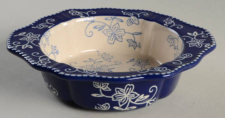 Floral Lace-Blue 7" Round Baker