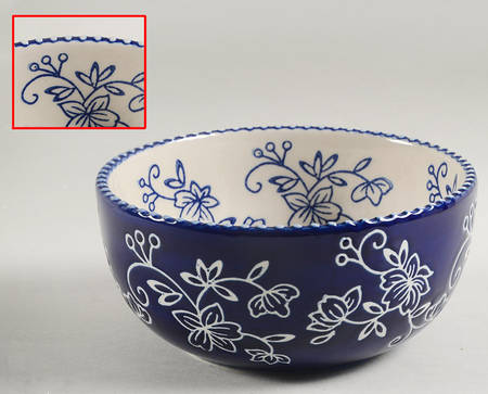 Floral Lace-Blue Soup/Cereal Bowl