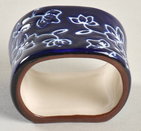 Floral Lace-Blue Napkin Ring