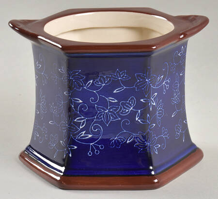 Floral Lace-Blue Small Canister No Lid