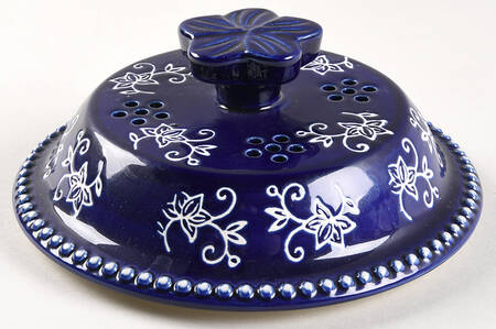 Floral Lace-Blue Steamer Pot-Lid