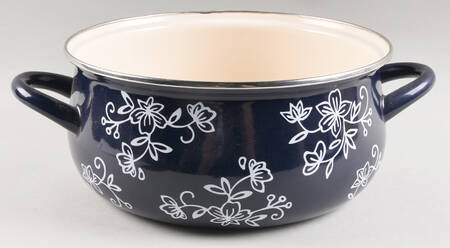 Floral Lace-Blue 3 Quart Metal Covered Casserole, No Lid