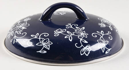 Floral Lace-Blue 2.5 Quart Metal Covered Casserole, Lid Only