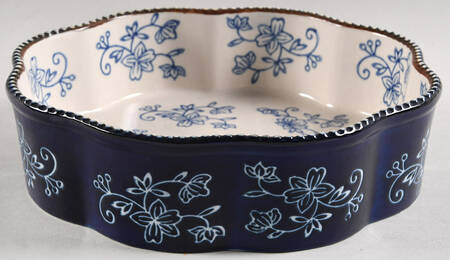 Floral Lace-Blue 1.5 Qt Flower Shaped Baker by Temp-Tations