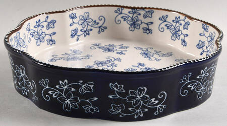 Floral Lace-Blue 10" Round Baker