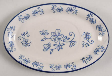 Floral Lace-Blue Gravy Boat