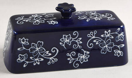 Floral Lace-Blue Lid for 1/4 Lb Butter