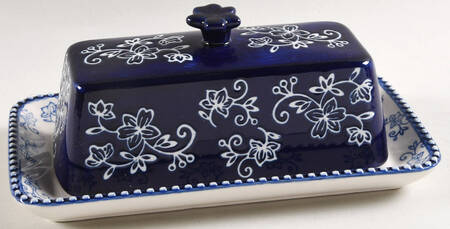 Floral Lace-Blue 1/4 Lb Covered Butter