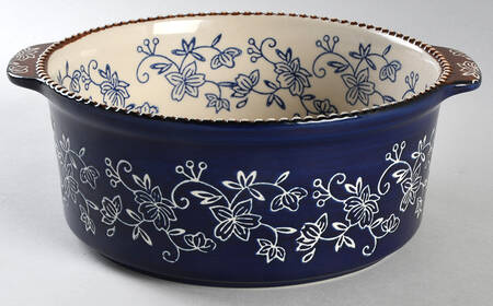 Floral Lace-Blue 9" Round Baker by Temp-Tations