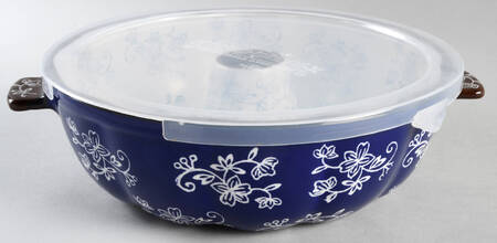 Floral Lace-Blue Bundt Pan & Plastic Lid (Using BUPA)