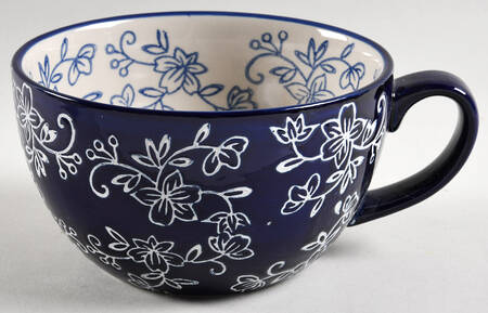 Floral Lace-Blue Soup Mug No Lid-It