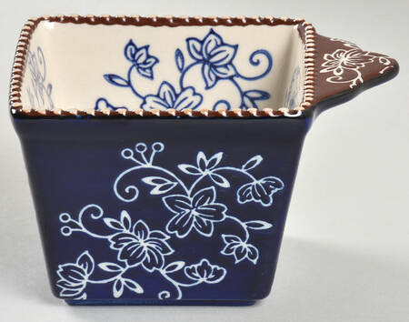 Floral Lace-Blue Individual Square Baker