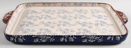 Floral Lace-Blue 16'' Rectangular Tray