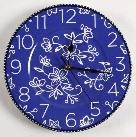 Floral Lace-Blue Clock Plate