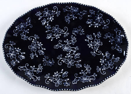 14" Oval Ruffled Serving Platter