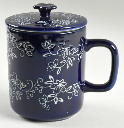 Floral Lace-Blue Mug & Lid