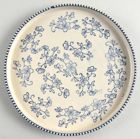 Floral Lace-Blue Dinner Plate by Temp-Tations