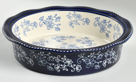 Floral Lace-Blue 10" Pie Baking Plate