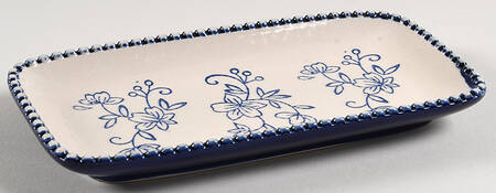 Floral Lace-Blue 1/2 Pound Butter Dish No Lid