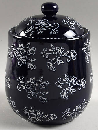 Floral Lace-Blue 6" Canister & Lid by Temp-Tations