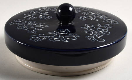 Floral Lace-Blue Lid for Large Canister